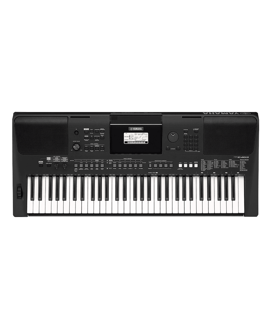Teclado de piano Yamaha PSR-E463 - Incluye atril y adaptador