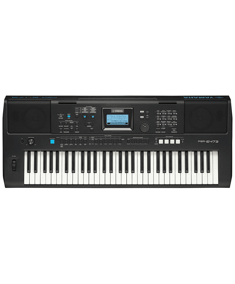 Teclado de piano Yamaha PSR-E473 - Incluye atril y adaptador
