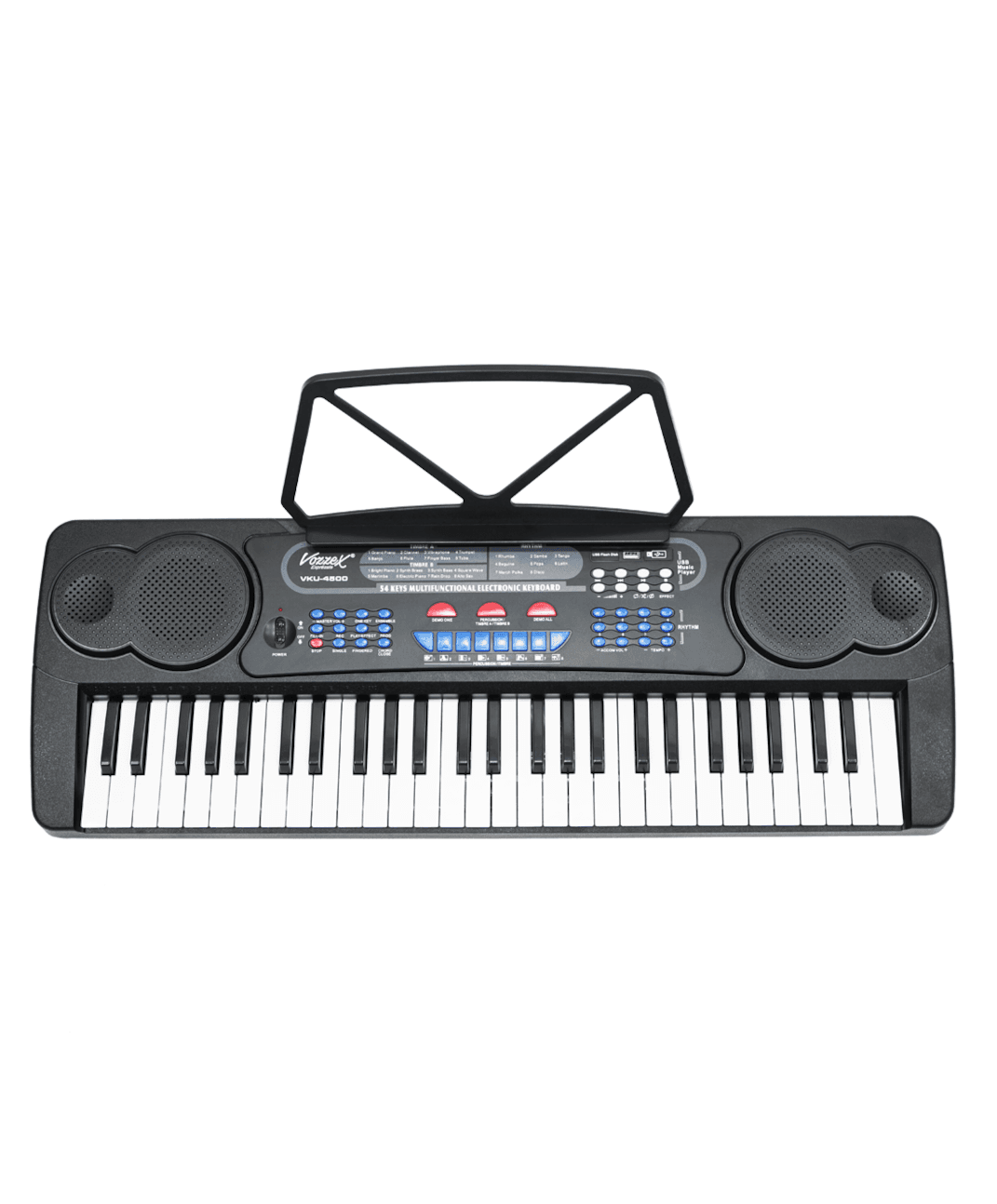 Teclado de piano Vozzex VKU4500 - Incluye atril, micrófono y estuche