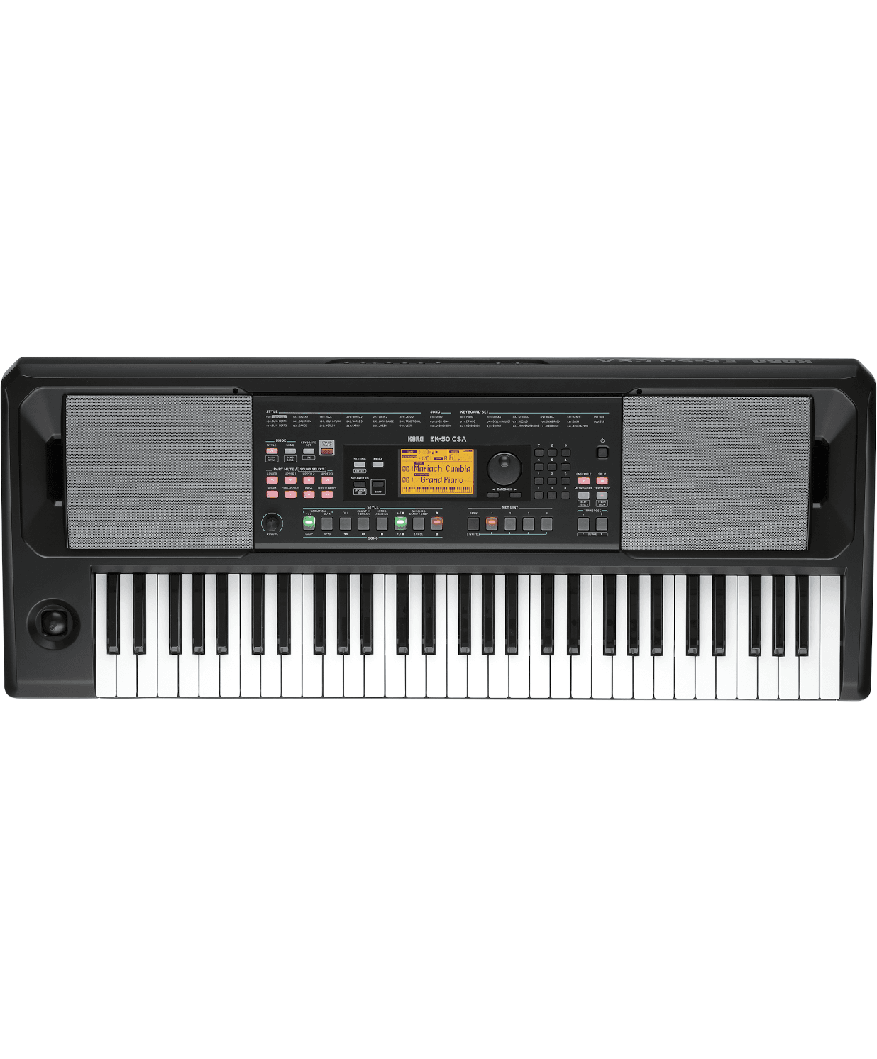 Teclado de piano Korg EK-50 CSA - Incluye atril y adaptador